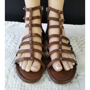Marc Fisher Women's Brown Shoes/Sandals strap up side zipper Size 8M SKU 2223